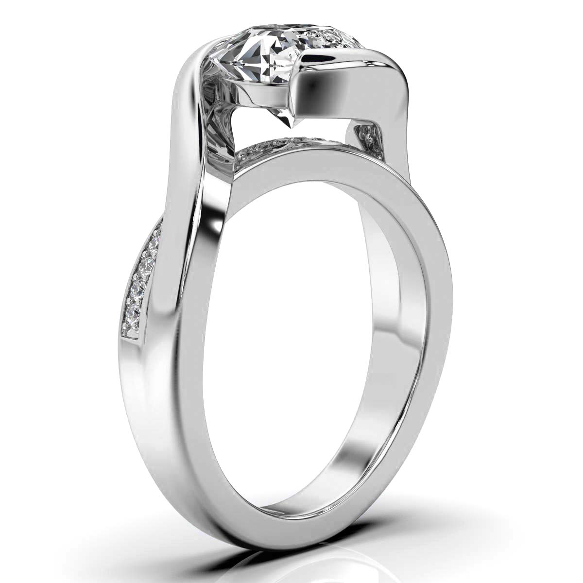 14K White Gold Fiona Twisted Vine Lab Grown Diamond Ring (1/10 ct. tw)