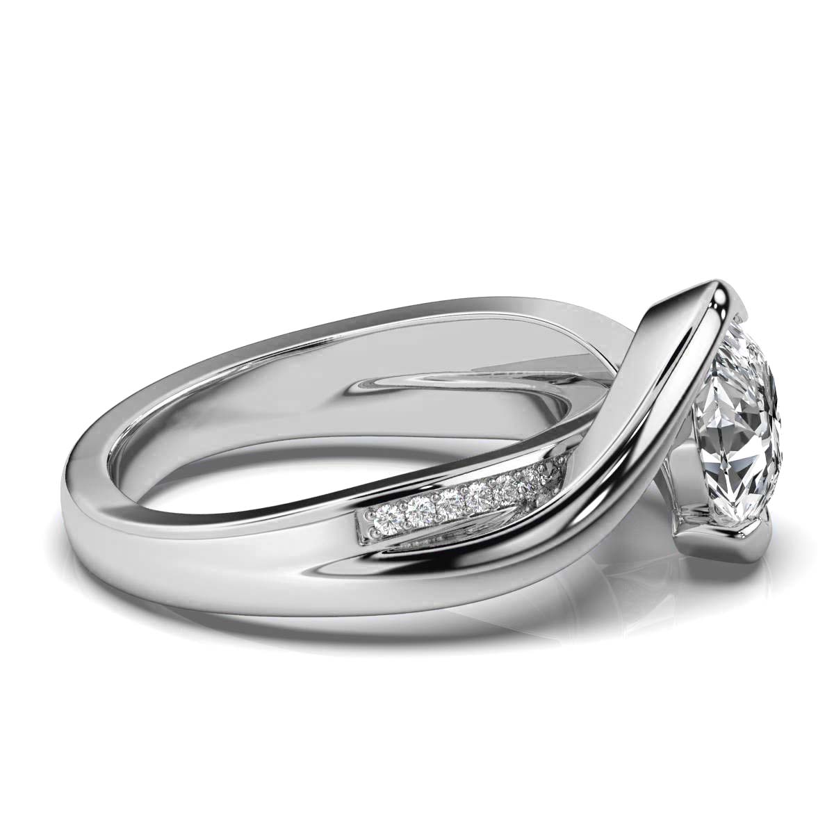 14K White Gold Fiona Twisted Vine Lab Grown Diamond Ring (1/10 ct. tw)