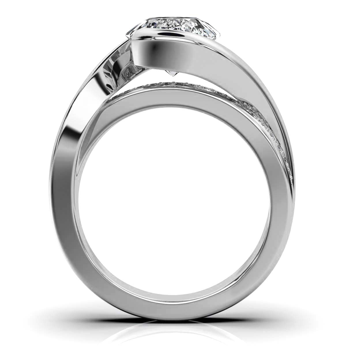 14K White Gold Fiona Twisted Vine Lab Grown Diamond Ring (1/10 ct. tw)