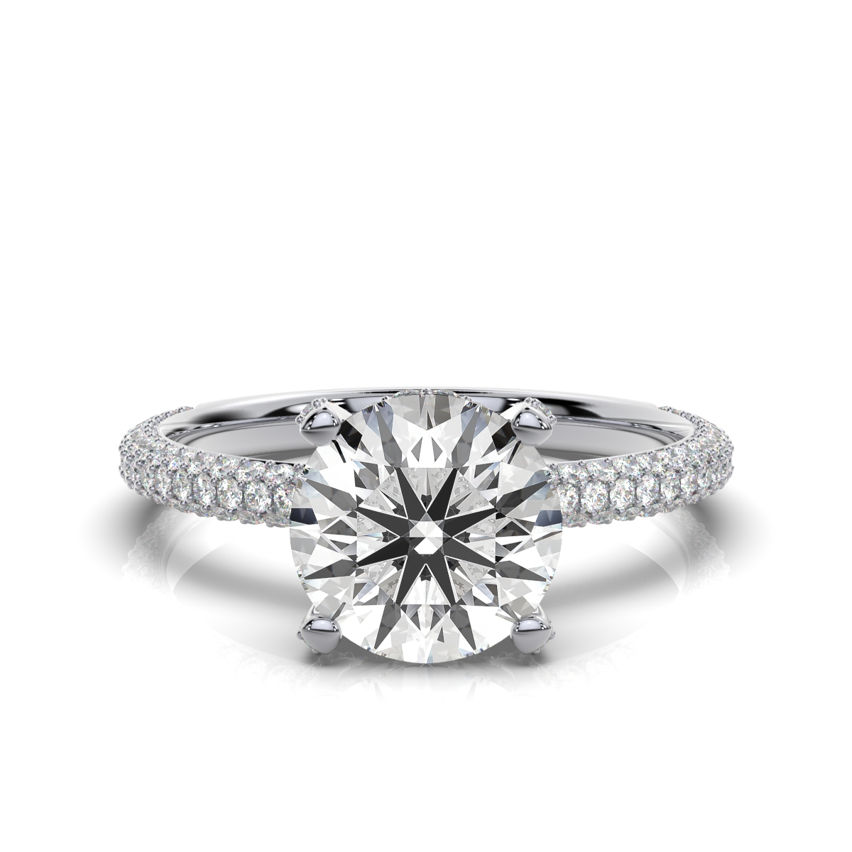14K White Gold Eliza Accents Lab Grown Diamond Engagement Ring (3/4 ct. tw)