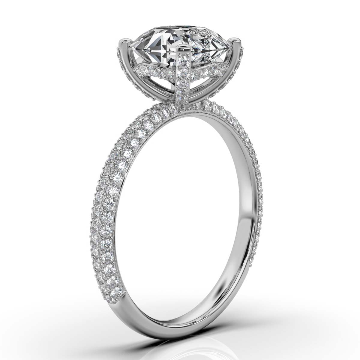 14K White Gold Eliza Accents Lab Grown Diamond Engagement Ring (3/4 ct. tw)