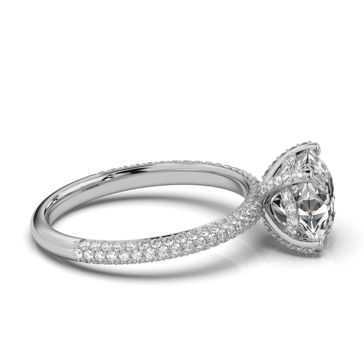 14K White Gold Eliza Accents Lab Grown Diamond Engagement Ring (3/4 ct. tw)
