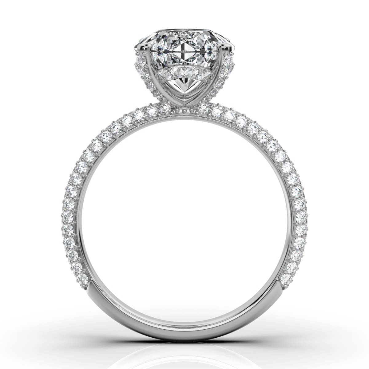 14K White Gold Eliza Accents Lab Grown Diamond Engagement Ring (3/4 ct. tw)