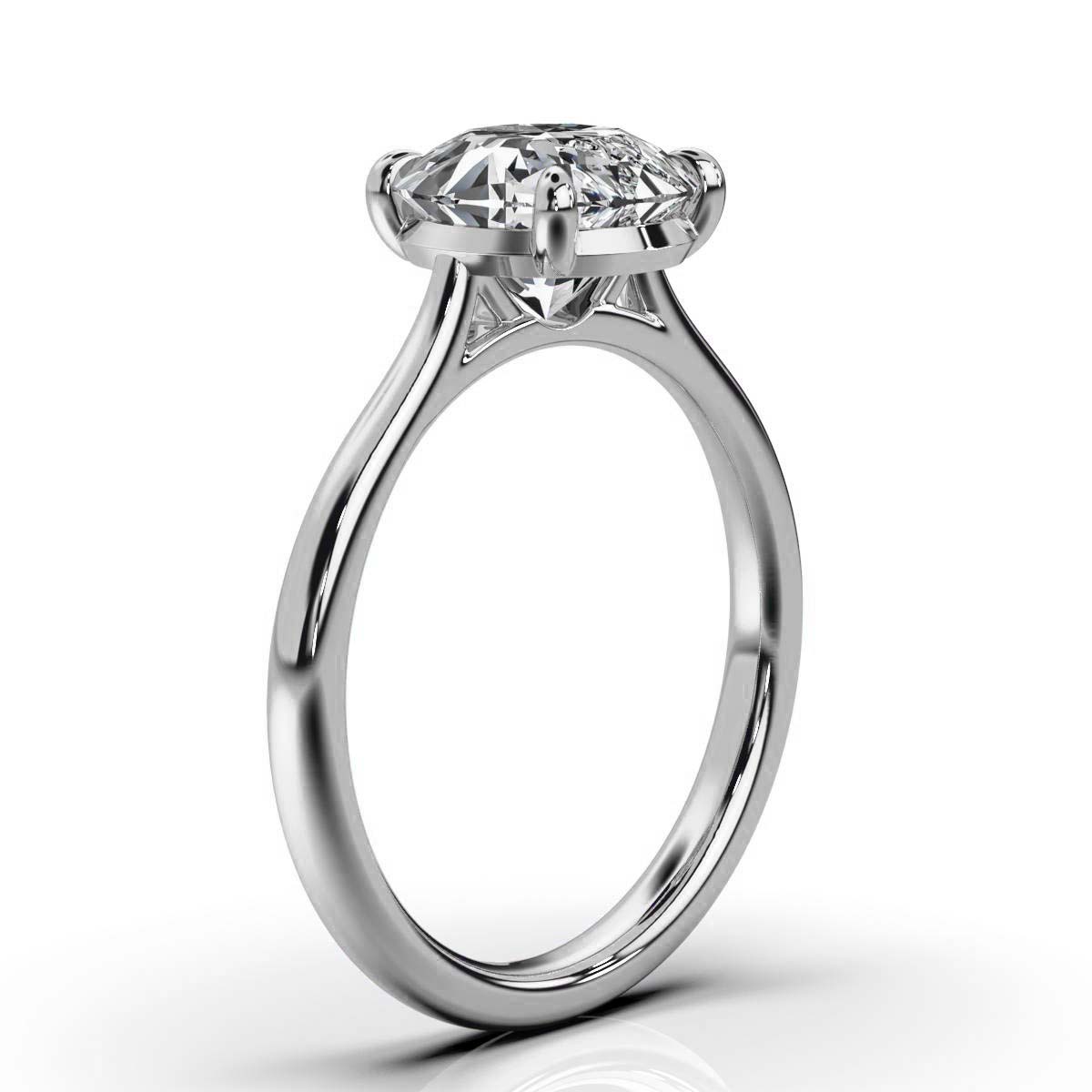14K White Gold Yagoda Vintage Inspired Engagement Ring 
