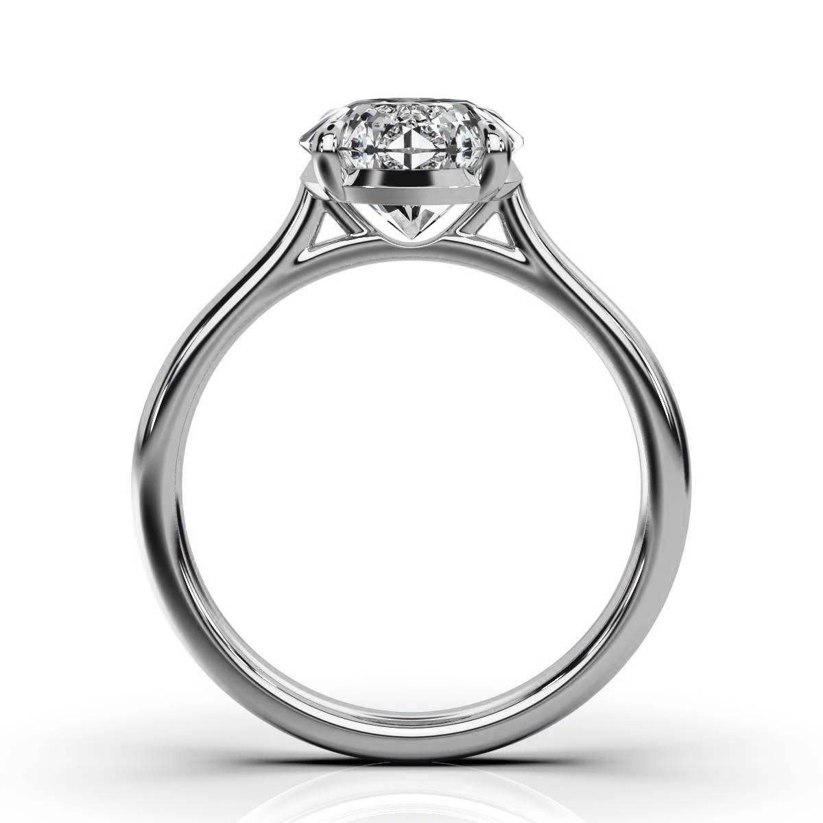 14K White Gold Yagoda Vintage Inspired Engagement Ring 