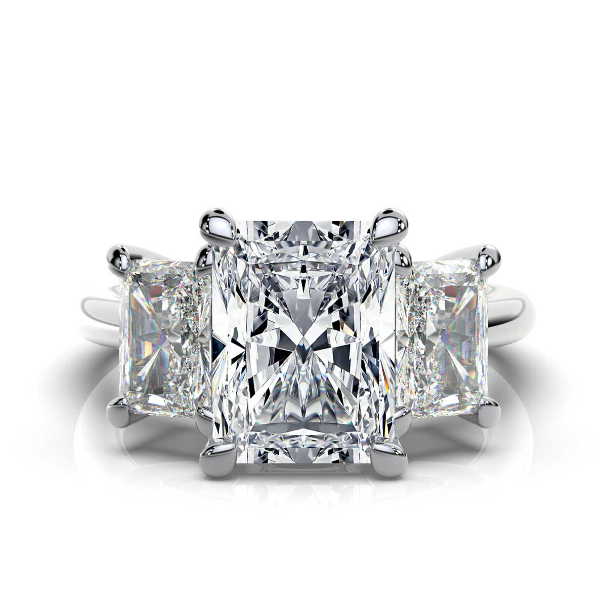 14K White Gold Tandir Three Stone Lab Grown Diamond Ring (1 1/2 ct. tw)