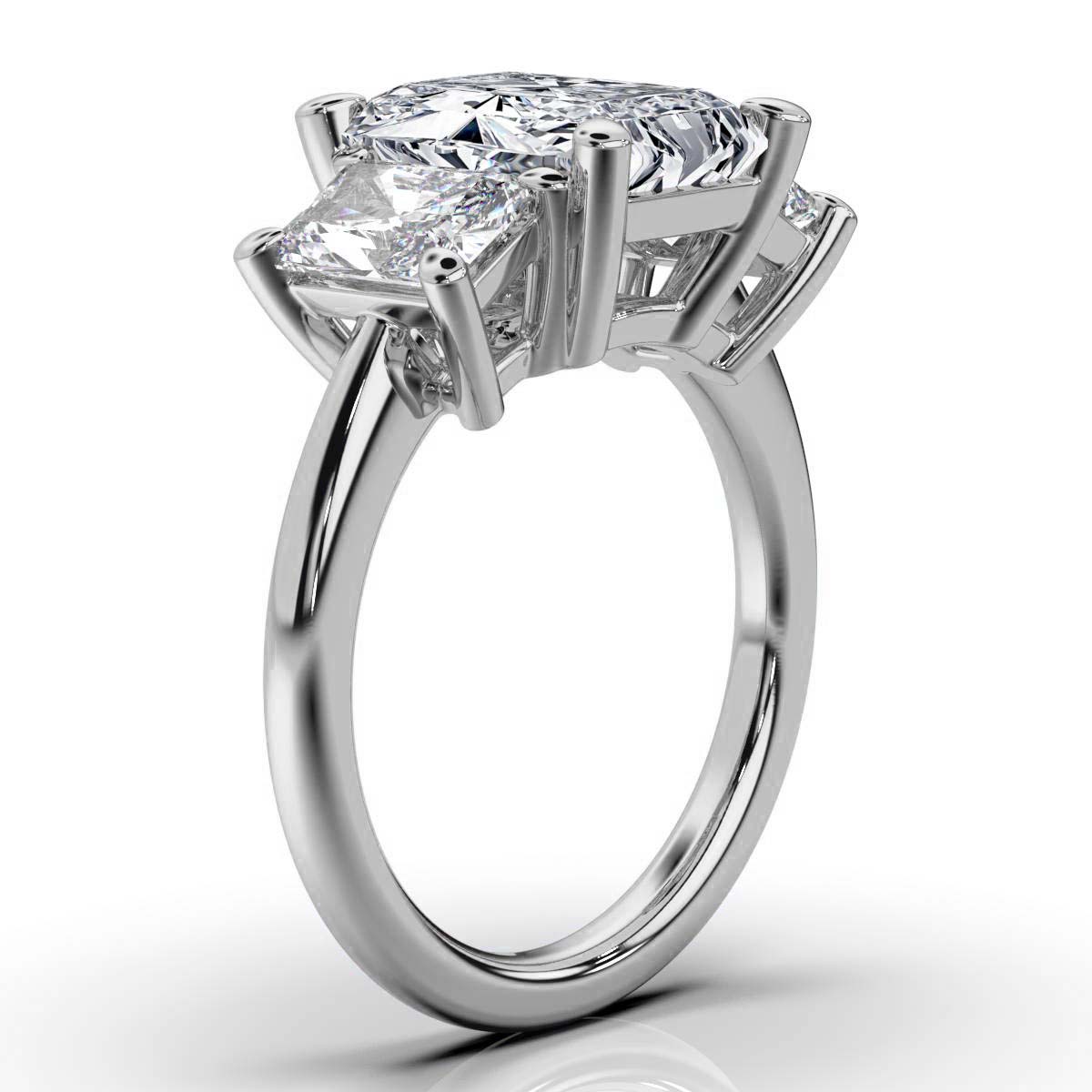 14K White Gold Tandir Three Stone Lab Grown Diamond Ring (1 1/2 ct. tw)