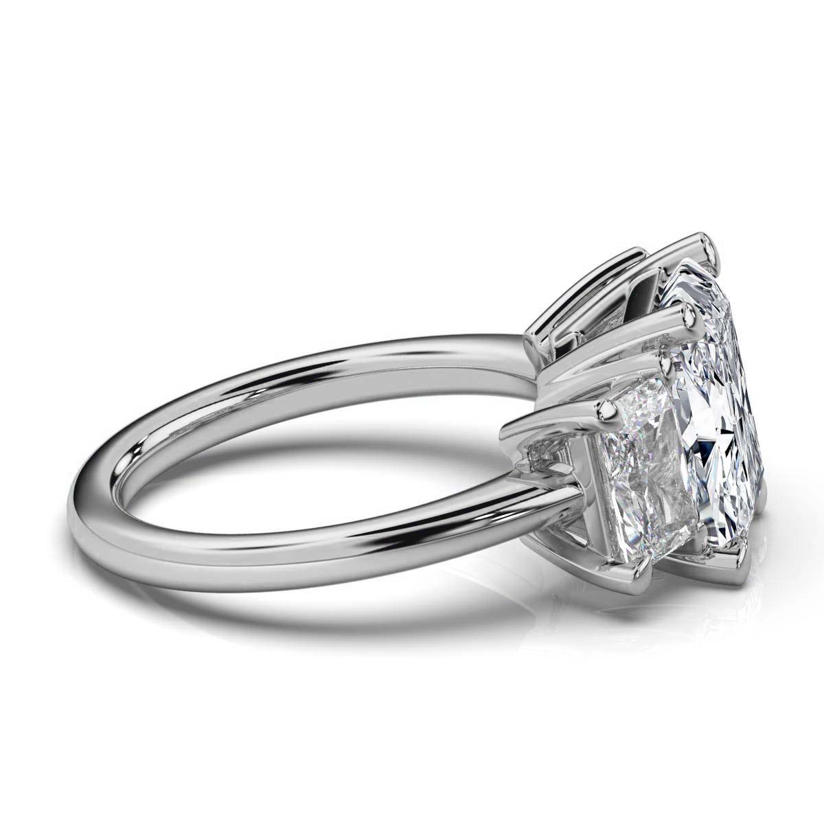 14K White Gold Tandir Three Stone Lab Grown Diamond Ring (1 1/2 ct. tw)