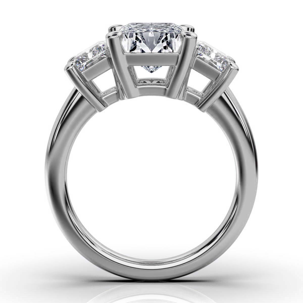 14K White Gold Tandir Three Stone Lab Grown Diamond Ring (1 1/2 ct. tw)