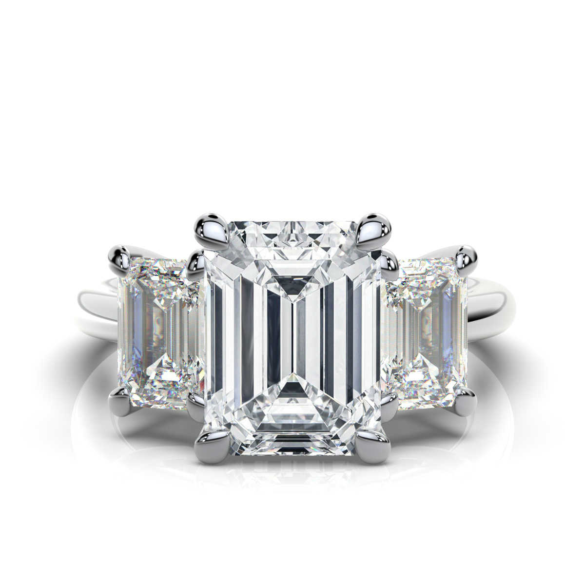 14K White Gold Tandir Three Stone Lab Grown Diamond Ring (1 1/2 ct. tw)