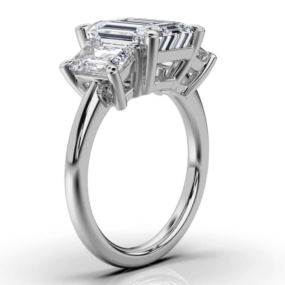 14K White Gold Tandir Three Stone Lab Grown Diamond Ring (1 1/2 ct. tw)