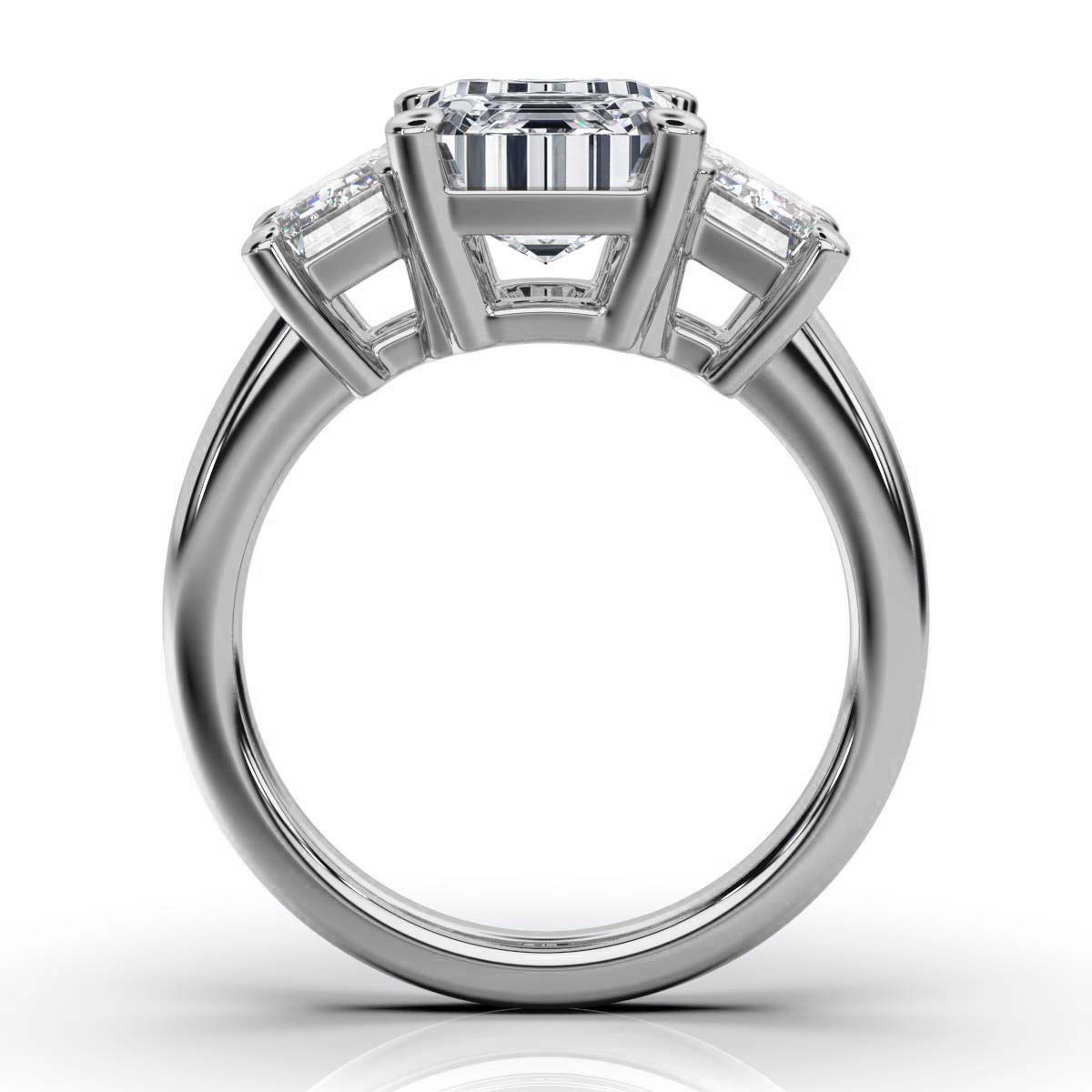 14K White Gold Tandir Three Stone Lab Grown Diamond Ring (1 1/2 ct. tw)