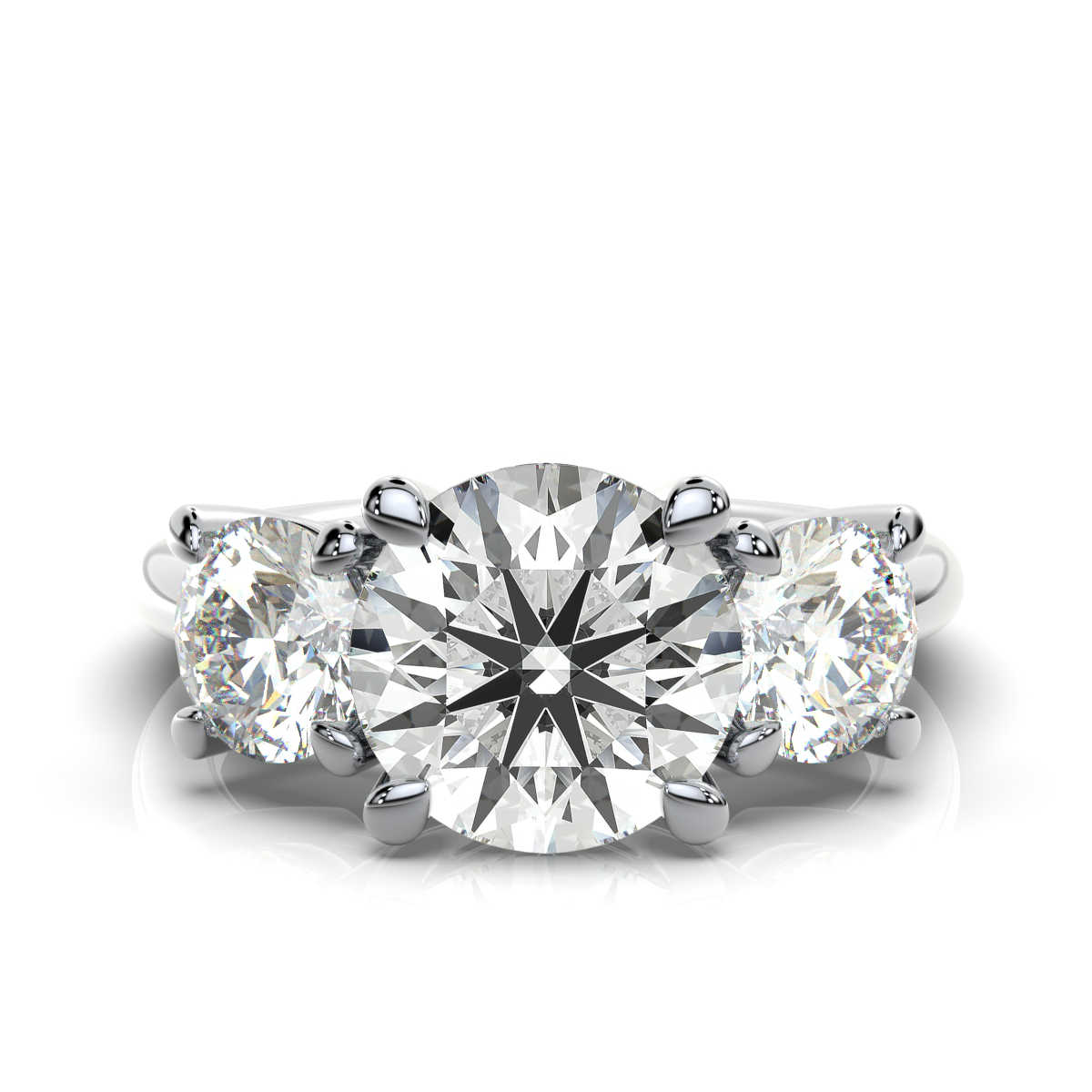 14K White Gold Tandir Three Stone Lab Grown Diamond Ring (1 1/2 ct. tw)
