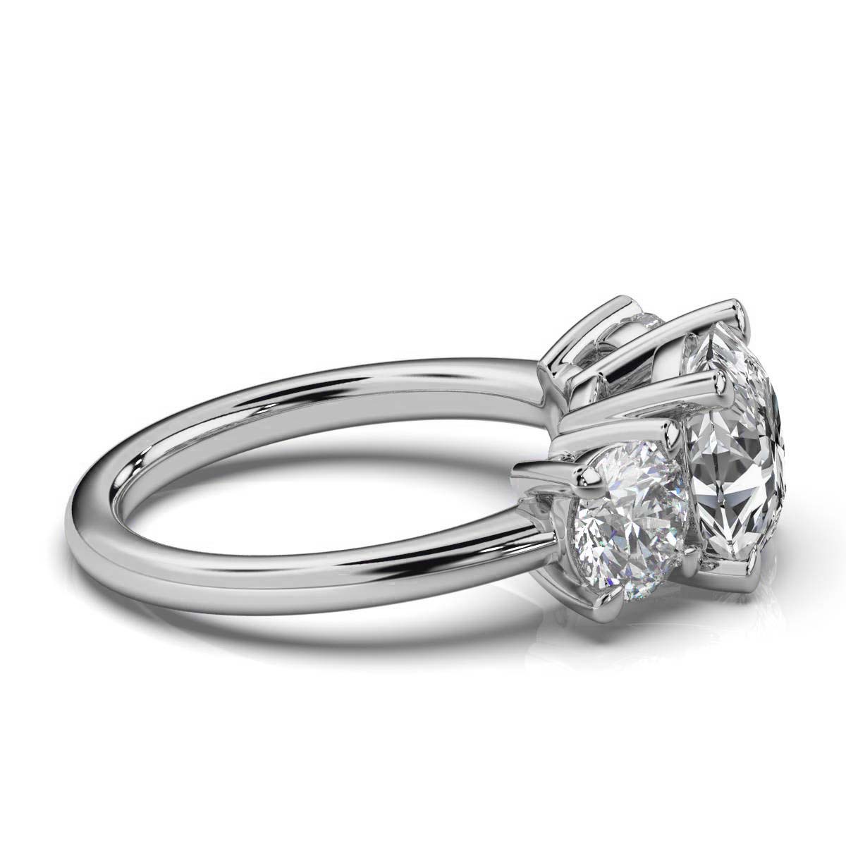 14K White Gold Tandir Three Stone Lab Grown Diamond Ring (1 1/2 ct. tw)