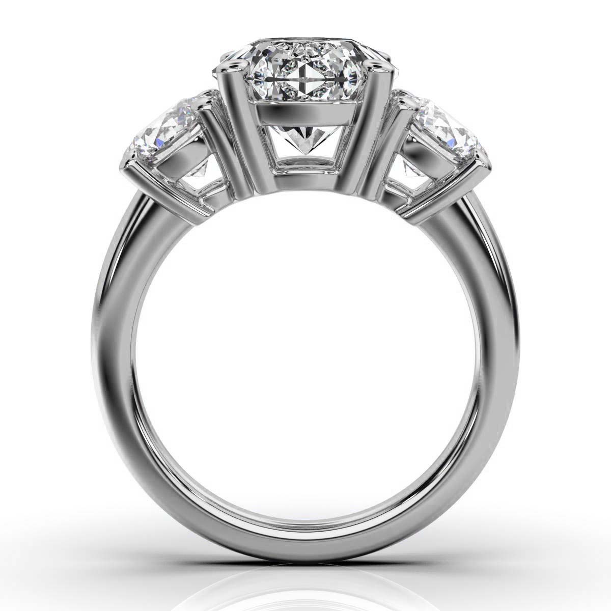 14K White Gold Tandir Three Stone Lab Grown Diamond Ring (1 1/2 ct. tw)