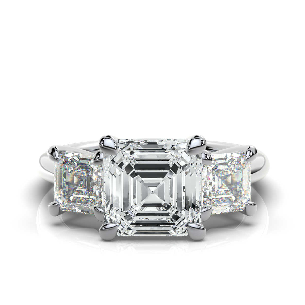 14K White Gold Tandir Three Stone Lab Grown Diamond Ring (2.00 ct. tw)