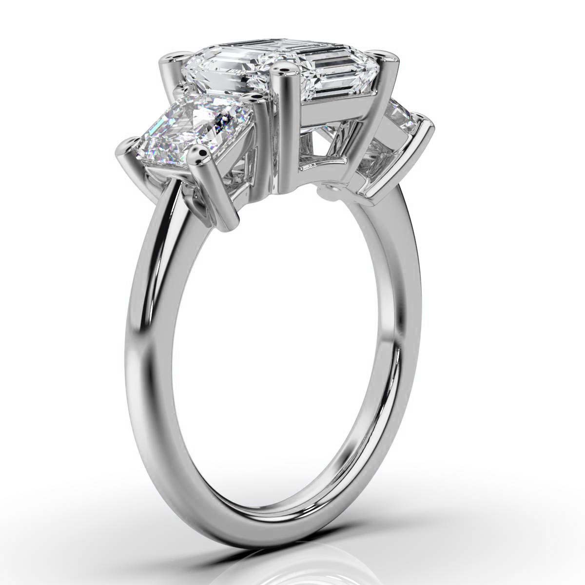 14K White Gold Tandir Three Stone Lab Grown Diamond Ring (2.00 ct. tw)