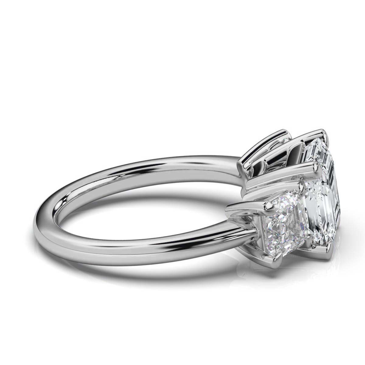 14K White Gold Tandir Three Stone Lab Grown Diamond Ring (2.00 ct. tw)