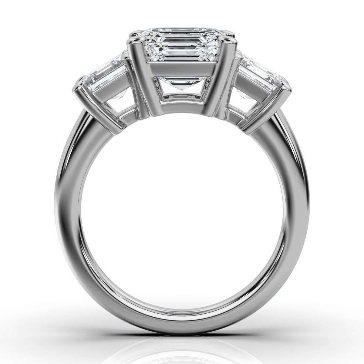 14K White Gold Tandir Three Stone Lab Grown Diamond Ring (2.00 ct. tw)