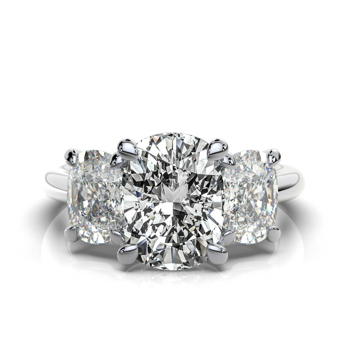 14K White Gold Tandir Three Stone Lab Grown Diamond Ring (2.00 ct. tw)