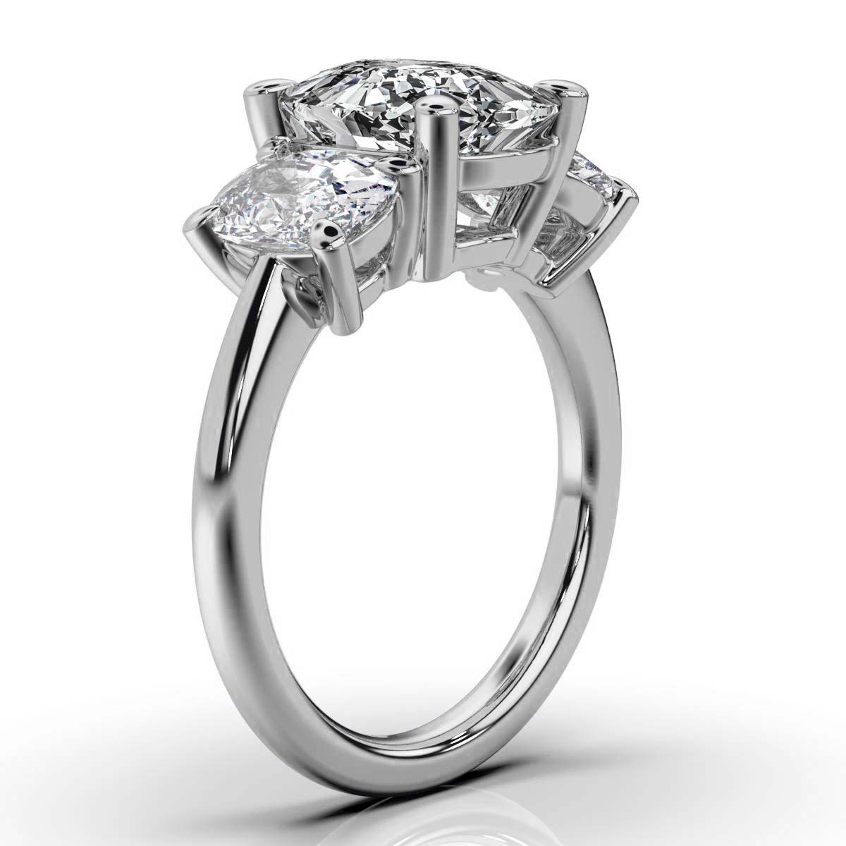 14K White Gold Tandir Three Stone Lab Grown Diamond Ring (2.00 ct. tw)