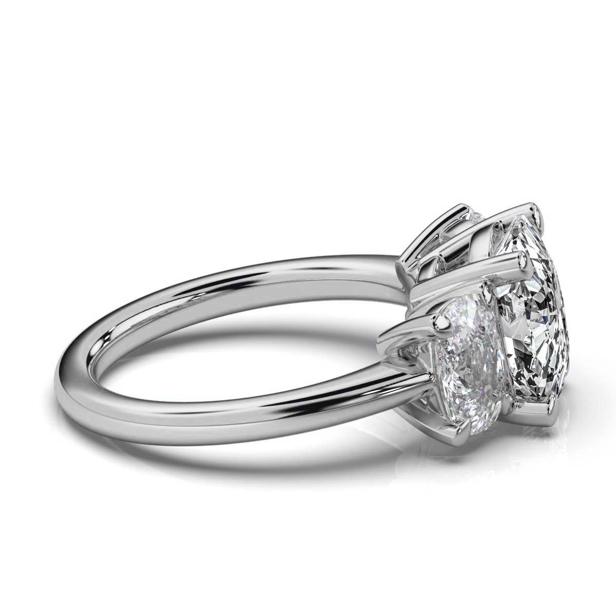 14K White Gold Tandir Three Stone Lab Grown Diamond Ring (2.00 ct. tw)