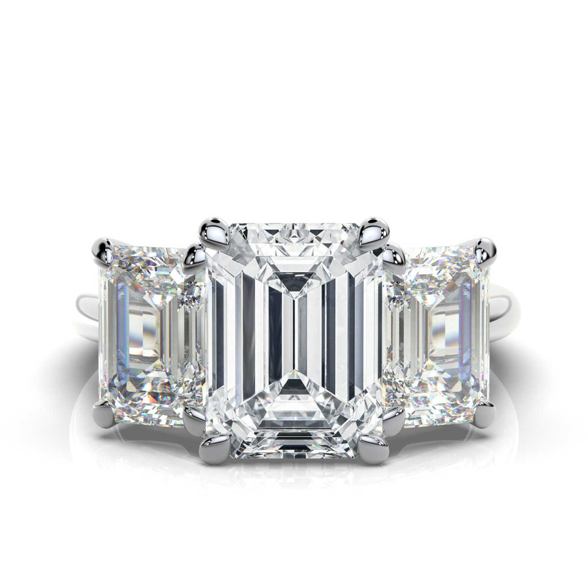 14K White Gold Tandir Three Stone Lab Grown Diamond Ring (2.00 ct. tw)