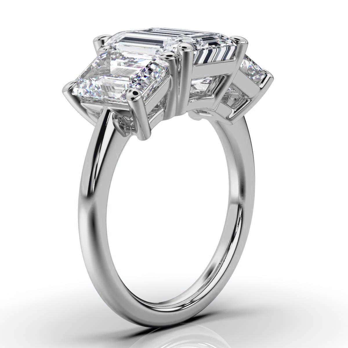 14K White Gold Tandir Three Stone Lab Grown Diamond Ring (2.00 ct. tw)