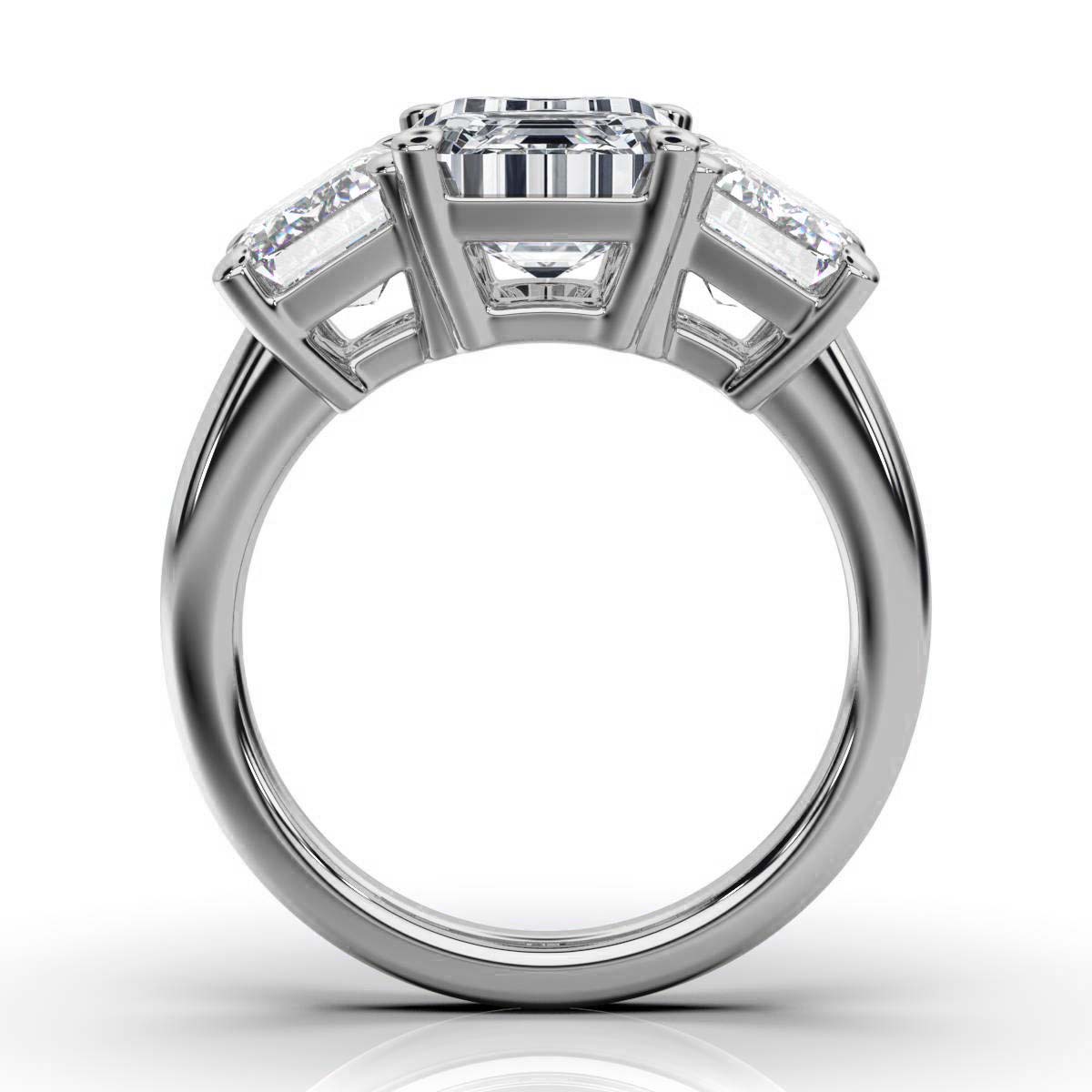 14K White Gold Tandir Three Stone Lab Grown Diamond Ring (2.00 ct. tw)