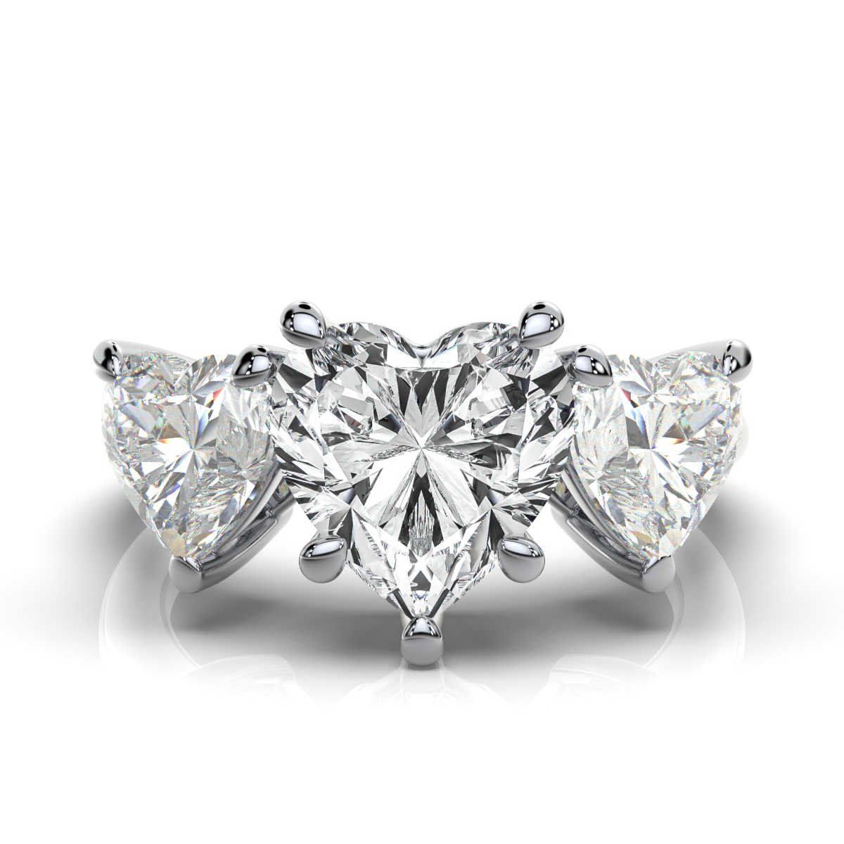 14K White Gold Tandir Three Stone Lab Grown Diamond Ring (2.00 ct. tw)