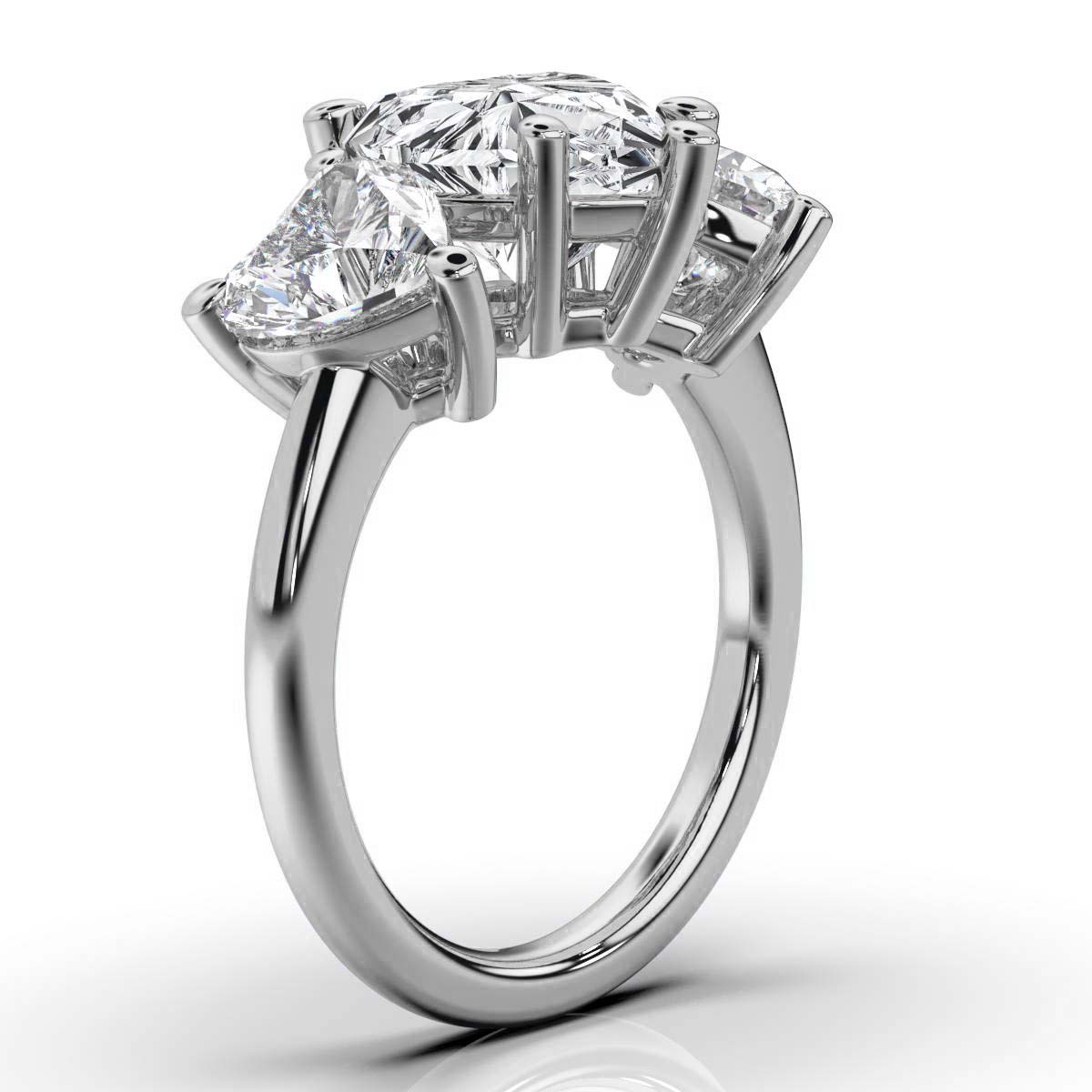 14K White Gold Tandir Three Stone Lab Grown Diamond Ring (2.00 ct. tw)