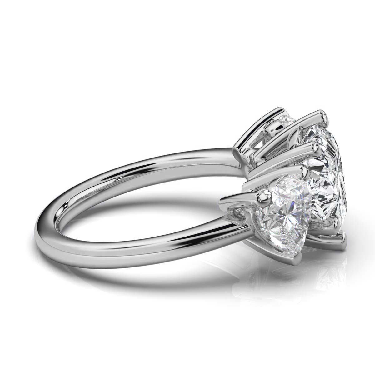 14K White Gold Tandir Three Stone Lab Grown Diamond Ring (2.00 ct. tw)