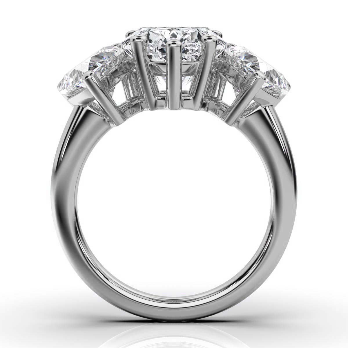 14K White Gold Tandir Three Stone Lab Grown Diamond Ring (2.00 ct. tw)