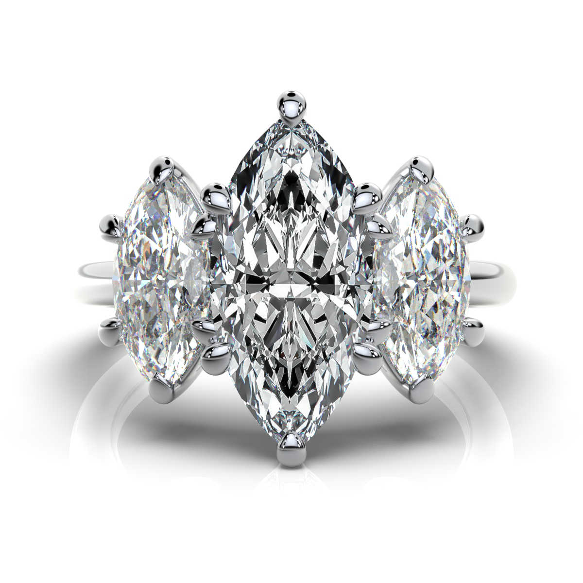 14K White Gold Tandir Three Stone Lab Grown Diamond Ring (2.00 ct. tw)