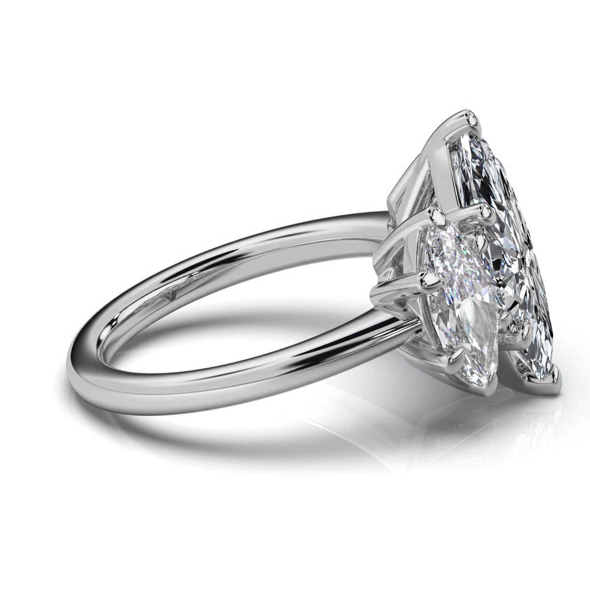 14K White Gold Tandir Three Stone Lab Grown Diamond Ring (2.00 ct. tw)