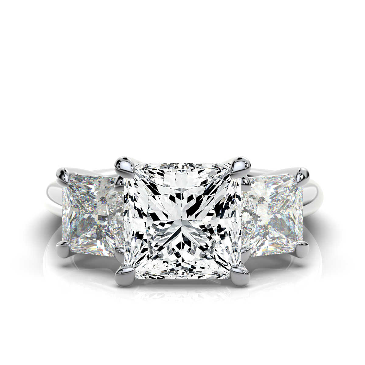 14K White Gold Tandir Three Stone Lab Grown Diamond Ring (2.00 ct. tw)