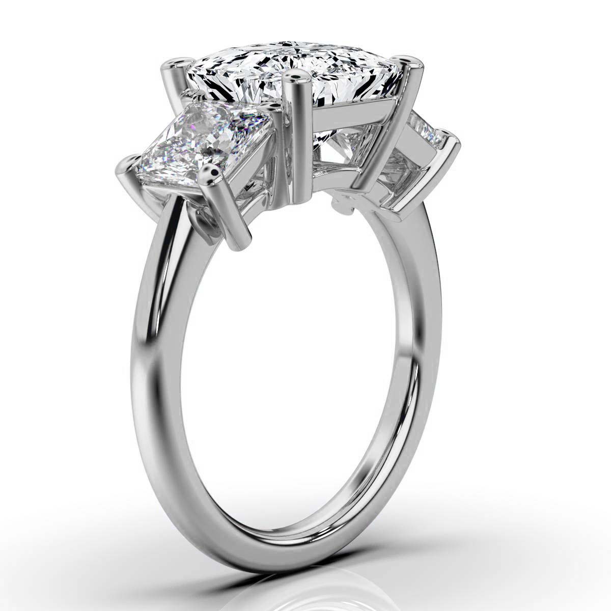 14K White Gold Tandir Three Stone Lab Grown Diamond Ring (2.00 ct. tw)