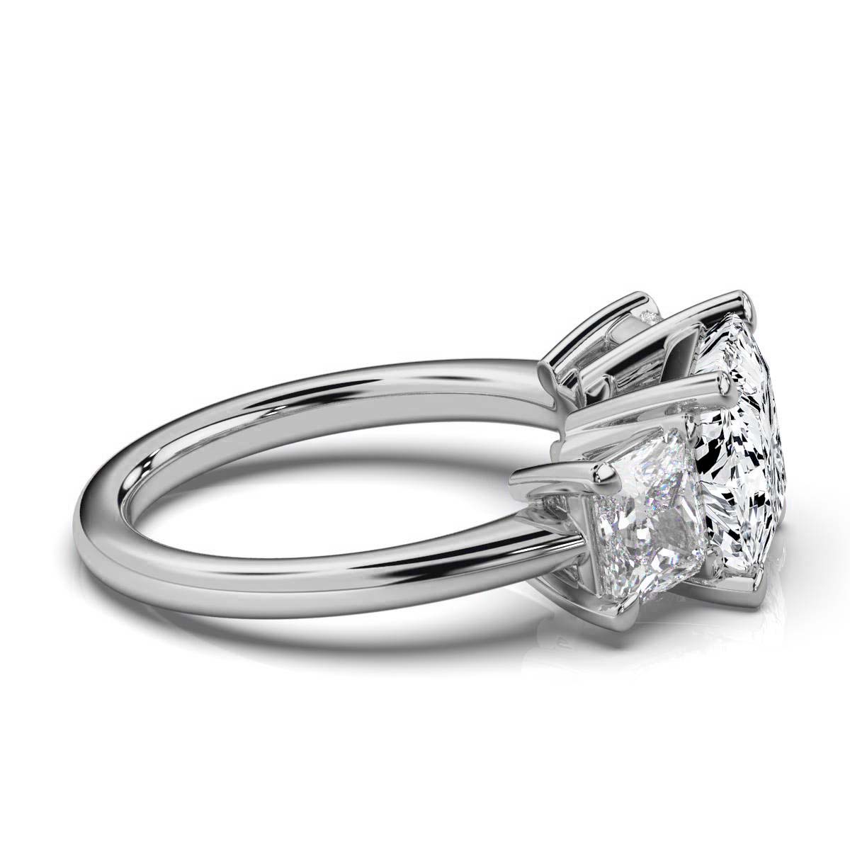 14K White Gold Tandir Three Stone Lab Grown Diamond Ring (2.00 ct. tw)