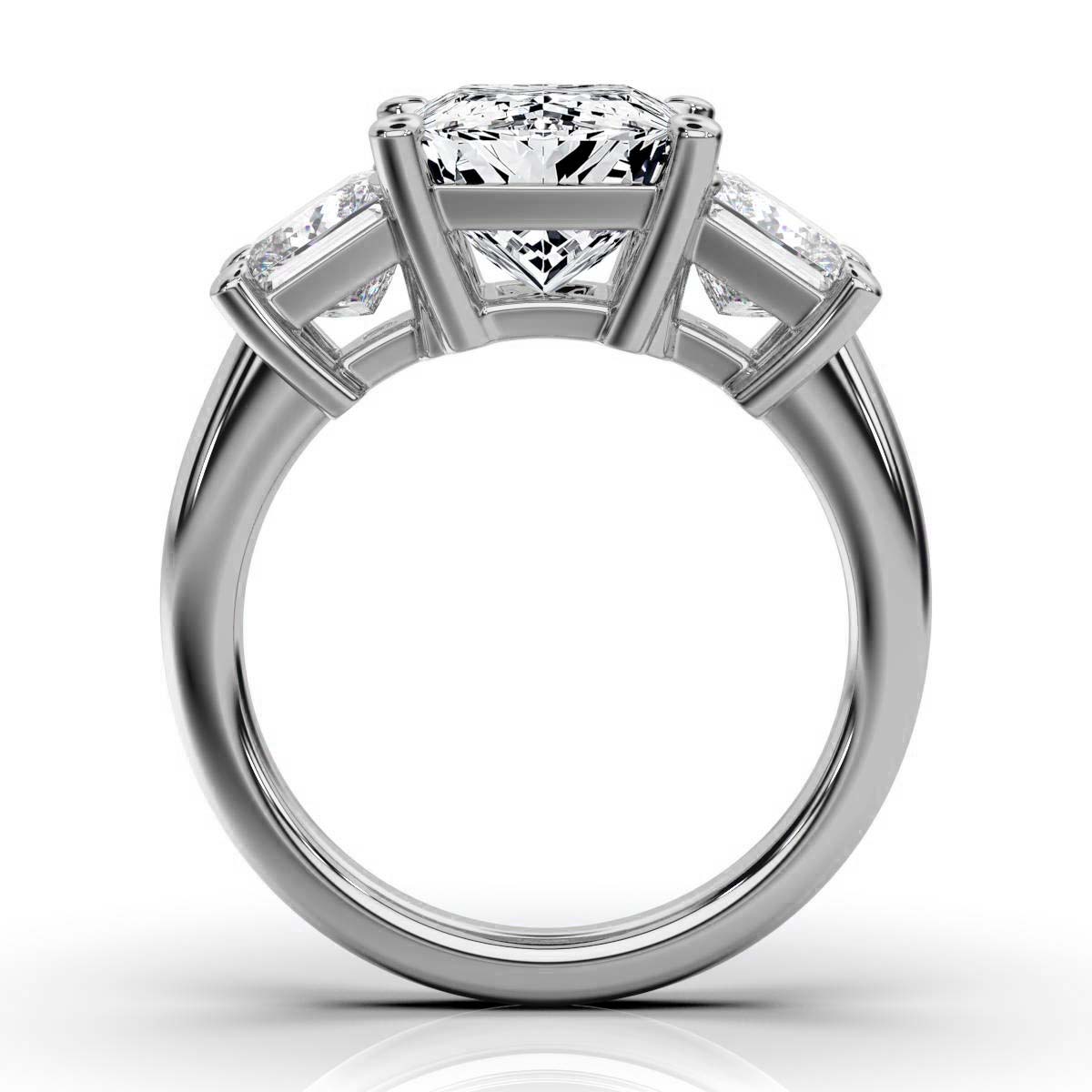 14K White Gold Tandir Three Stone Lab Grown Diamond Ring (2.00 ct. tw)