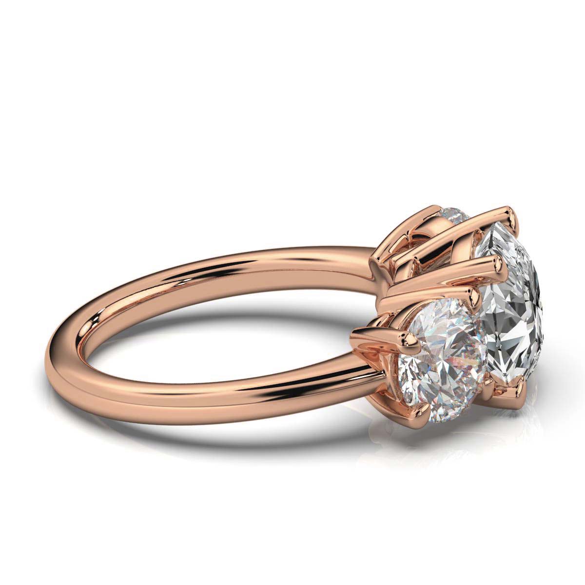 18K Rose Gold Tandir Three Stone Lab Grown Diamond Ring (2.00 ct. tw)