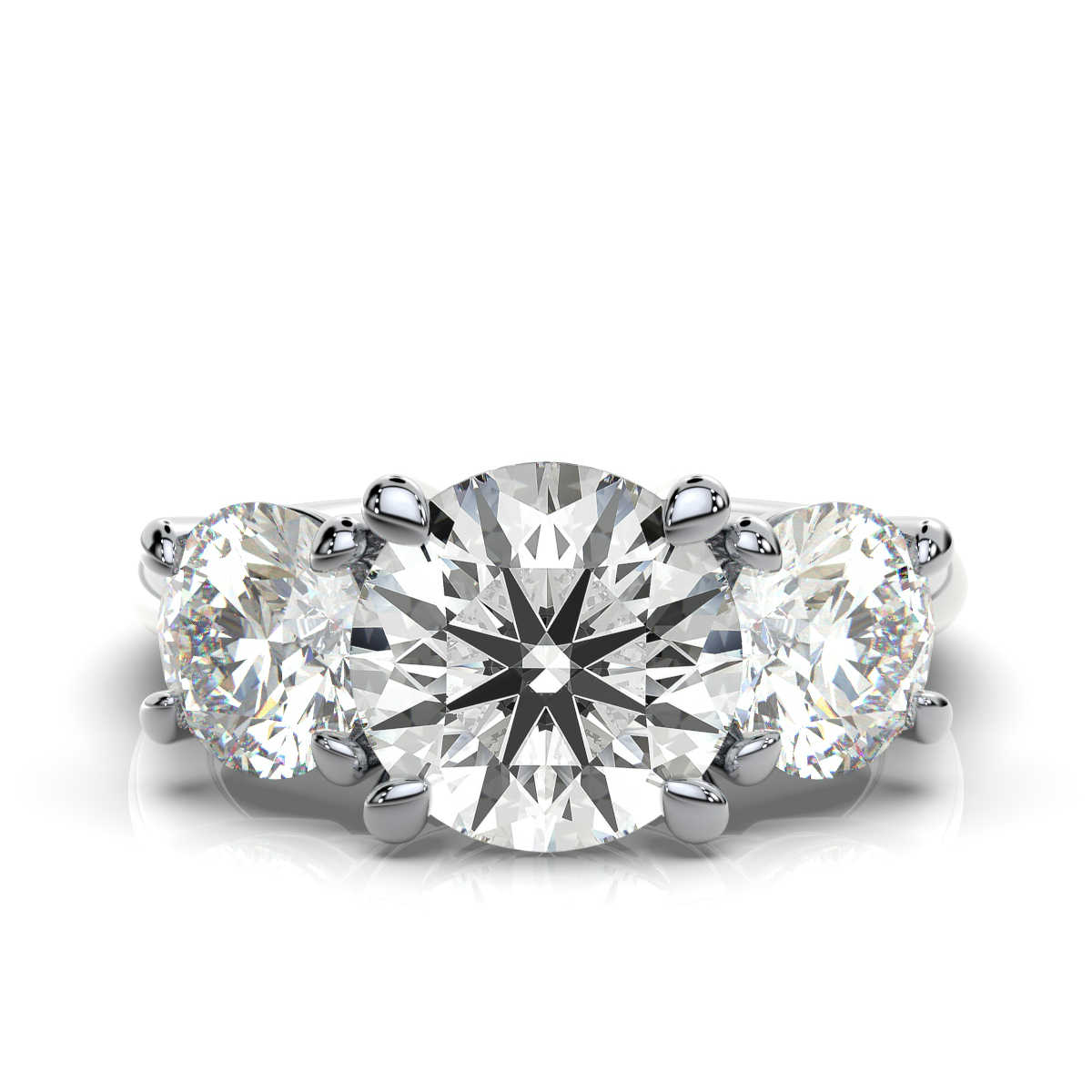 14K White Gold Tandir Three Stone Lab Grown Diamond Ring (2.00 ct. tw)