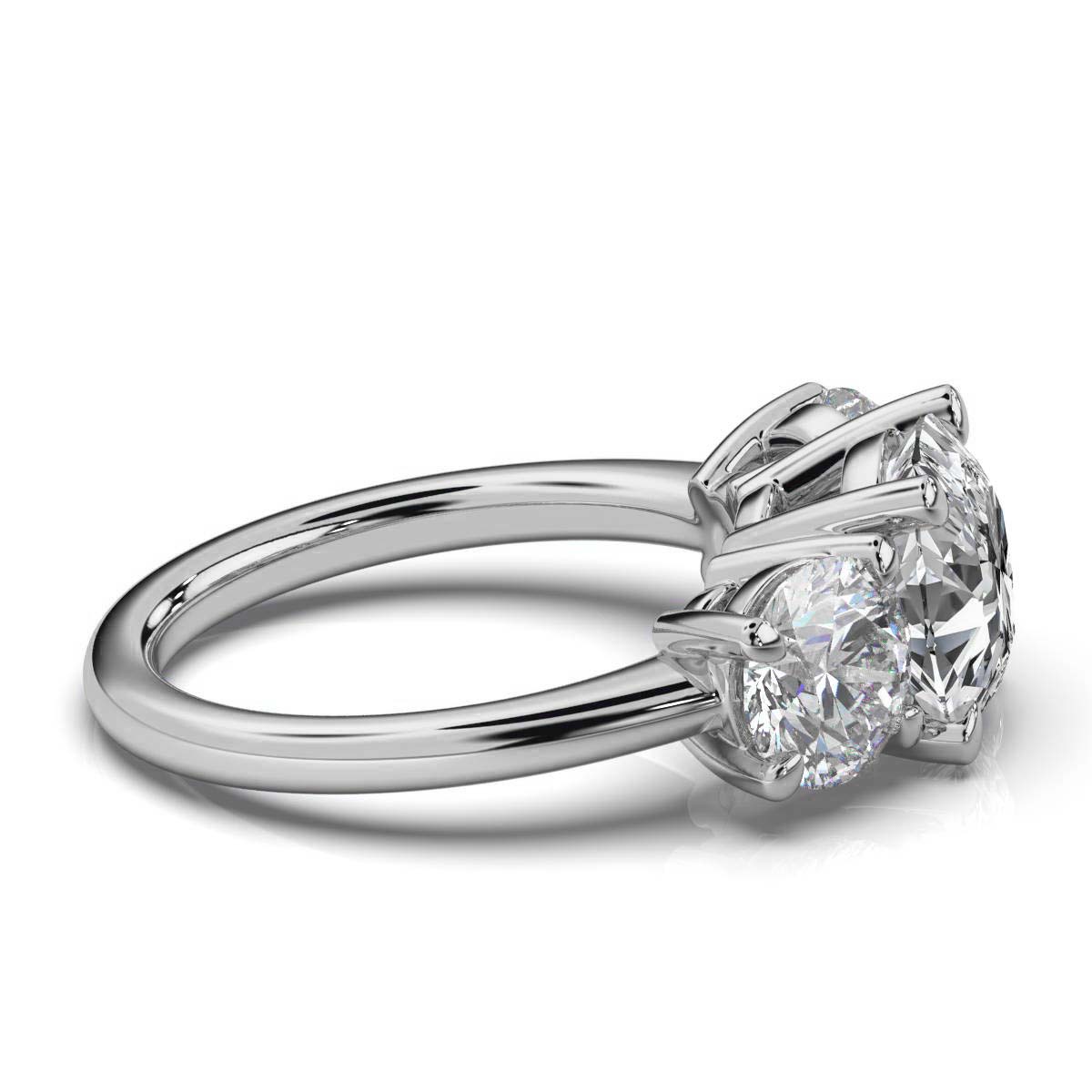 14K White Gold Tandir Three Stone Lab Grown Diamond Ring (2.00 ct. tw)