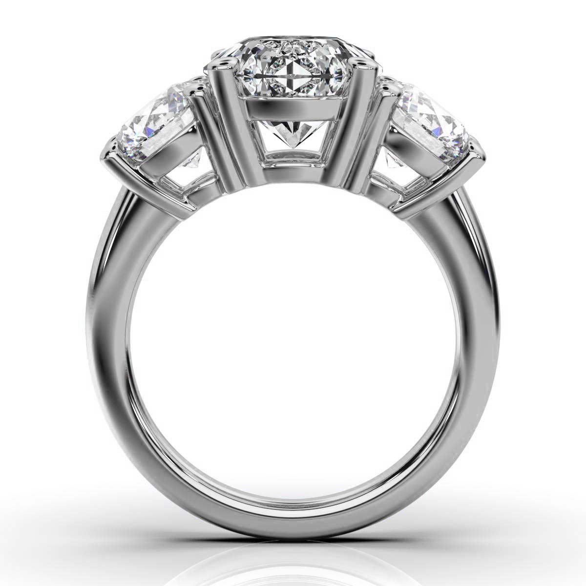 14K White Gold Tandir Three Stone Lab Grown Diamond Ring (2.00 ct. tw)