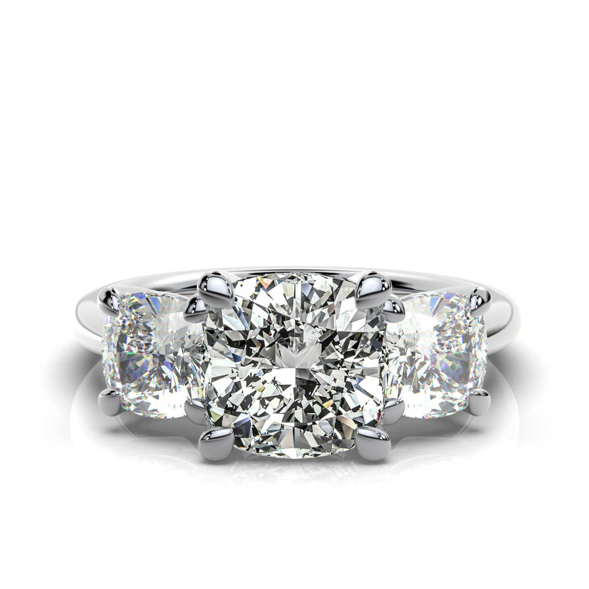 14K White Gold Tandir Three Stone Lab Grown Diamond Ring (2.00 ct. tw)