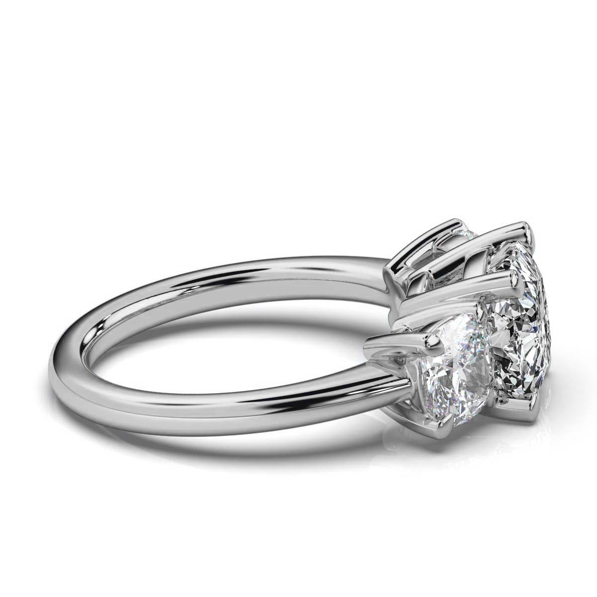 14K White Gold Tandir Three Stone Lab Grown Diamond Ring (2.00 ct. tw)