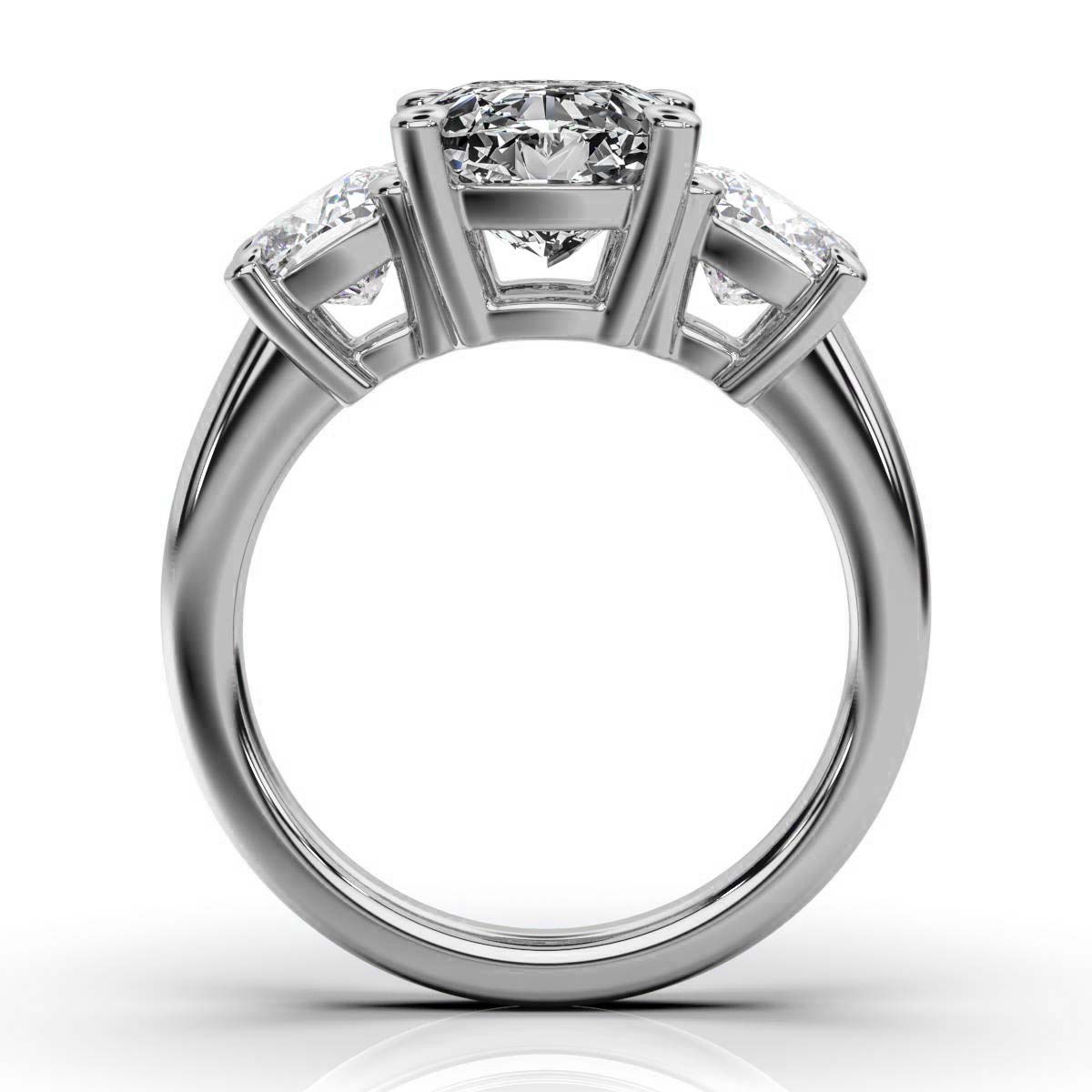 14K White Gold Tandir Three Stone Lab Grown Diamond Ring (2.00 ct. tw)