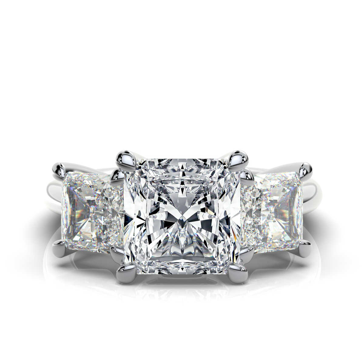 14K White Gold Tandir Three Stone Lab Grown Diamond Ring (2.00 ct. tw)