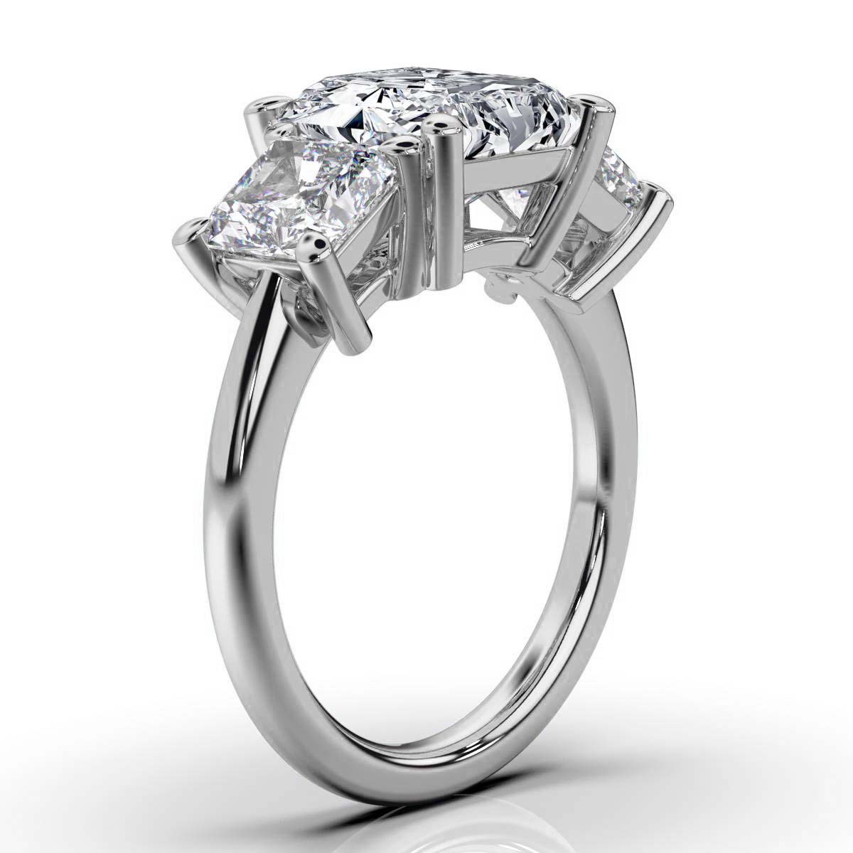 14K White Gold Tandir Three Stone Lab Grown Diamond Ring (2.00 ct. tw)