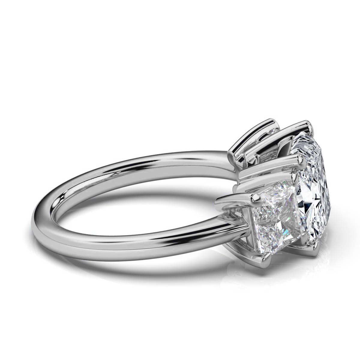 14K White Gold Tandir Three Stone Lab Grown Diamond Ring (2.00 ct. tw)