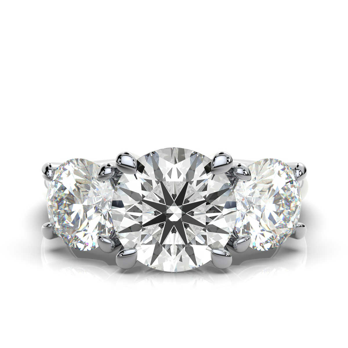 14K White Gold Tandir Three Stone Lab Grown Diamond Ring (2 1/2 ct. tw)
